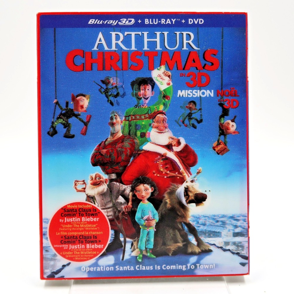 Arthur Christmas Blu-ray 3D DVD 2011 James McAvoy Hugh Laurie Bill Nighy Sony